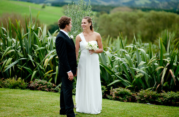 Bride and Groom on Plumes grounds
